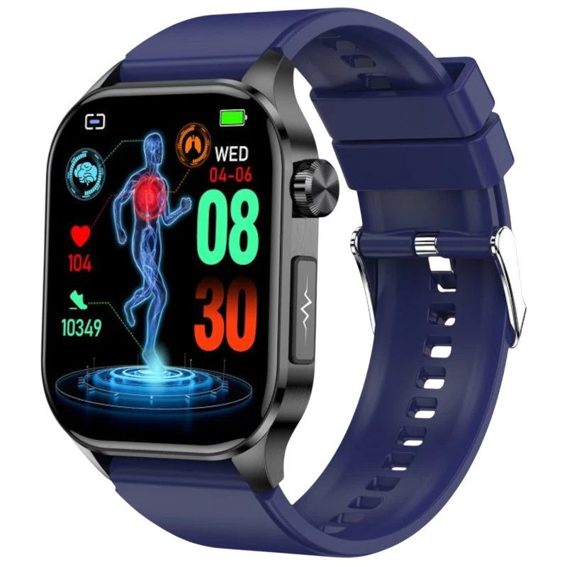 ET580 Bleu Bracelet en Silicone 2,04 pouces Montre connectée