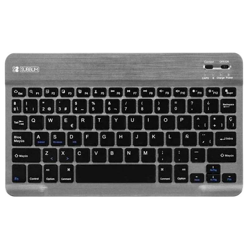 SUBBLIM Clavier Bluetooth Smart pour Android, Mac, OS et Windows Gris