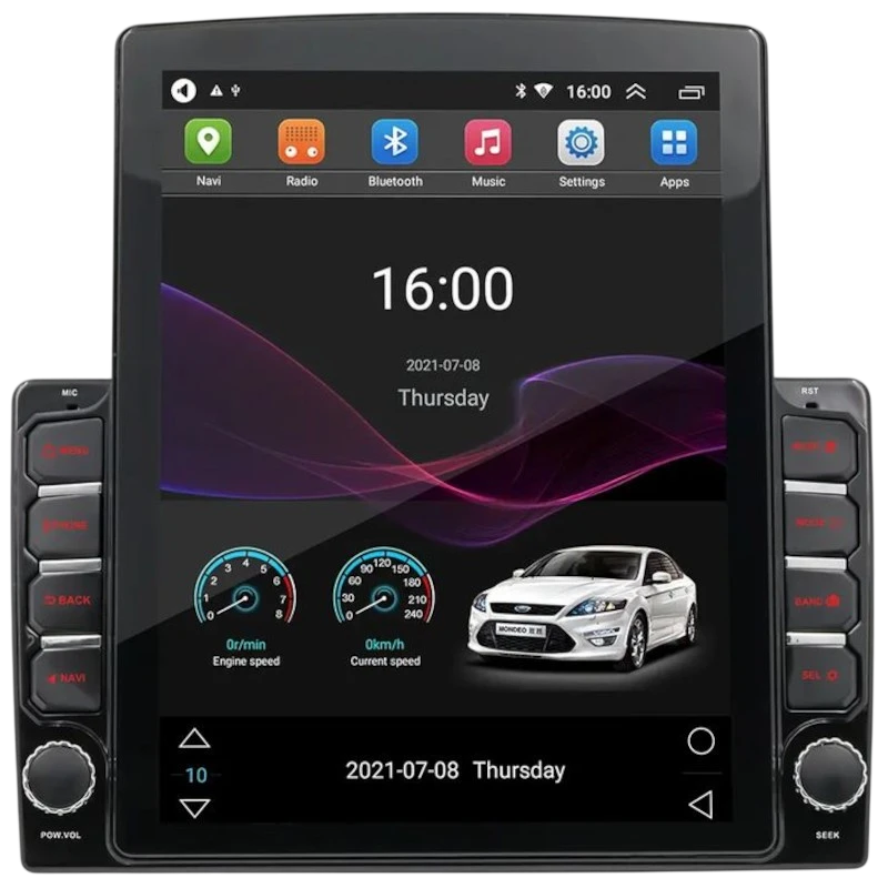 1 DIN SWM 9790-J 2GB/64GB GPS Carplay Noir 9,7 pouces Bluetooth Android 13 Autoradio