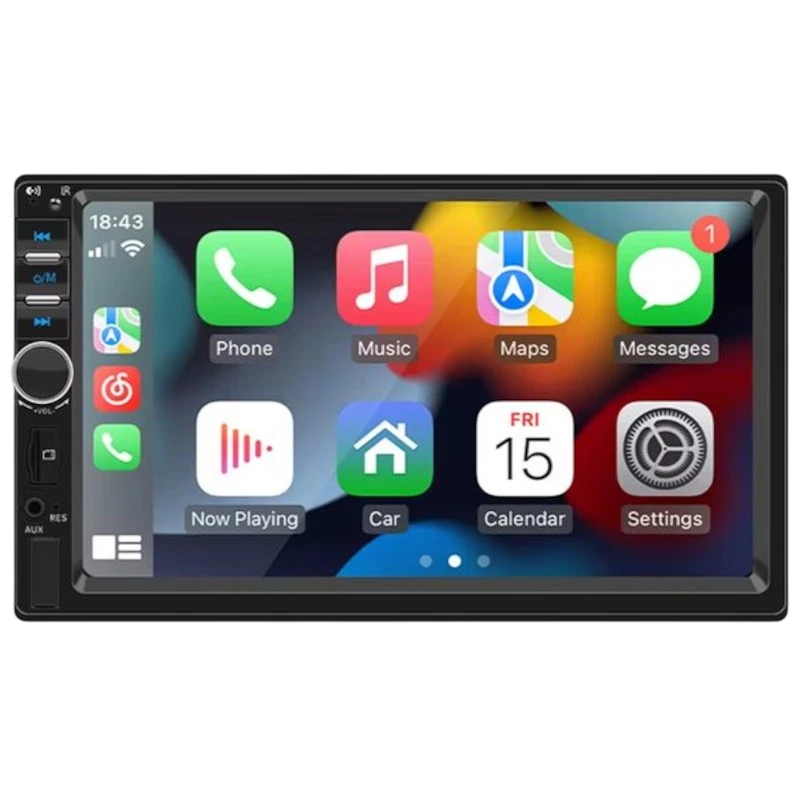 2 DIN SWM F7018C 7 pouces Bluetooth/Carplay USB Noir Autoradio