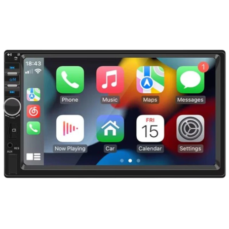 2 DIN SWM F7018C 7 pouces Bluetooth/Carplay USB Noir Autoradio