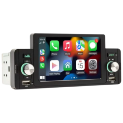 1 DIN SWM 160W 5 pouces Bluetooth/Carplay/Android Auto sans fil/USB Noir Autoradio