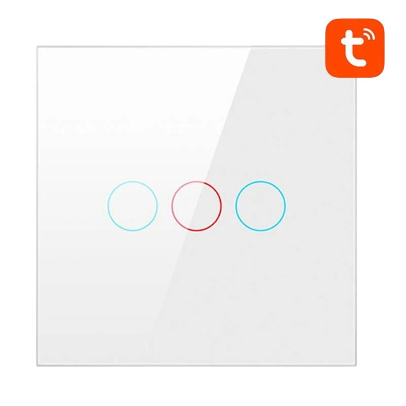 Avatto LZTS02-EU-W3 3 boutons Blanc Zigbee Interrupteur tactile connecté