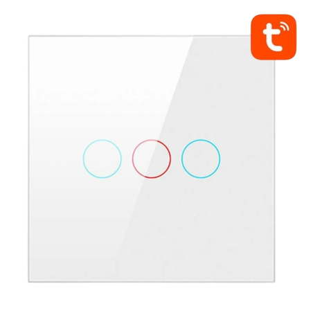 Avatto LZTS02-EU-W3 3 boutons Blanc Zigbee Interrupteur tactile connecté