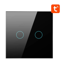 Avatto ZTS02-EU-B2 2 boutons Noir Zigbee Interrupteur tactile connecté