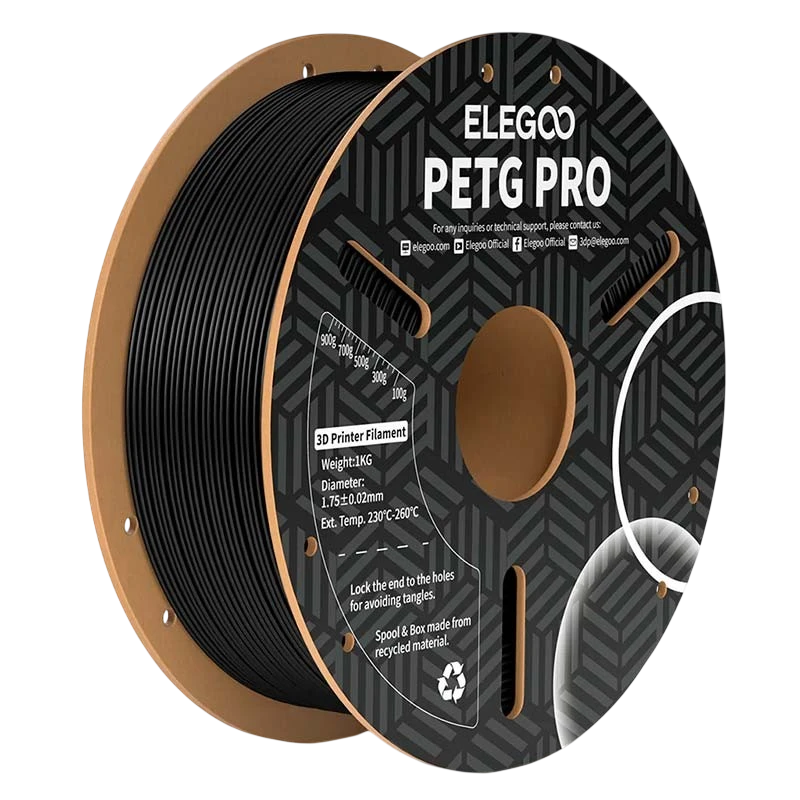 ELEGOO PETG Pro Noir pour Imprimantes 3D FDM - Filament 1.75mm Bobine de 1kg