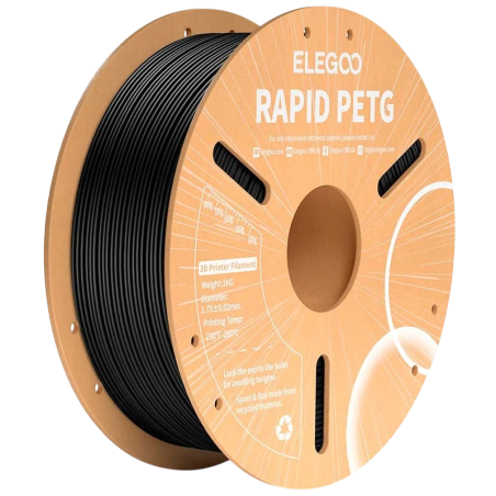 ELEGOO Rapid PETG Noir pour Imprimantes 3D FDM - Filament 1.75mm Bobine de 1kg