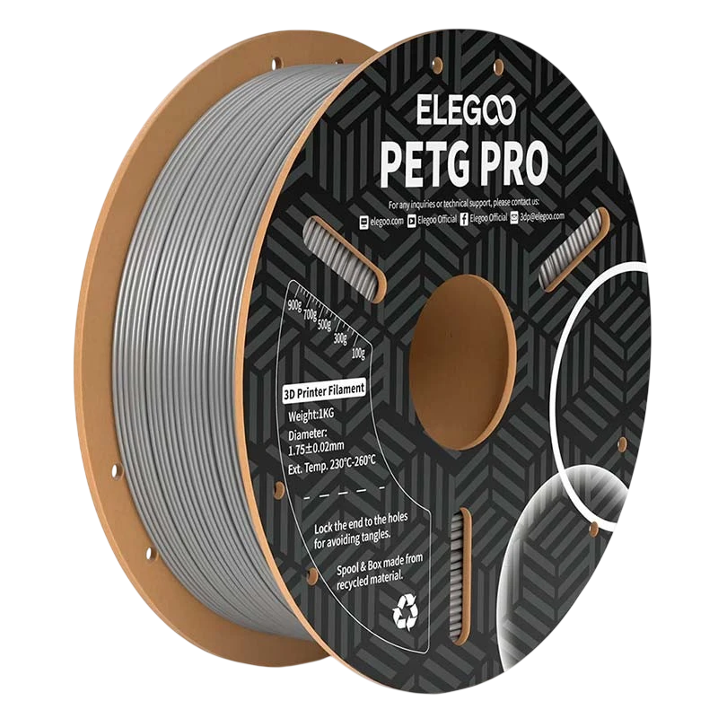 ELEGOO PETG Pro Gris pour Imprimantes 3D FDM - Filament 1.75mm Bobine de 1kg