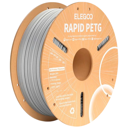 ELEGOO Rapid PETG Gris pour Imprimantes 3D FDM - Filament 1.75mm Bobine de 1kg