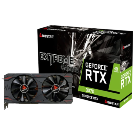 Biostar VN3706RM82 NVIDIA GeForce RTX 3070 8 GB GDDR6 PCIe 4.0 2 ventilateurs 3 DisplayPort Carte graphique