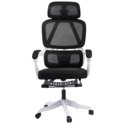 Powerbasic Évora 110kg appuie-tête repose-pieds Chaise de bureau ergonomique