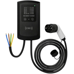 Chargeur pour voiture électrique avec Station de Recharge 32A/22KW/Sans prise (triphasé)/5M/LCD EV Type 2 courant réglable
