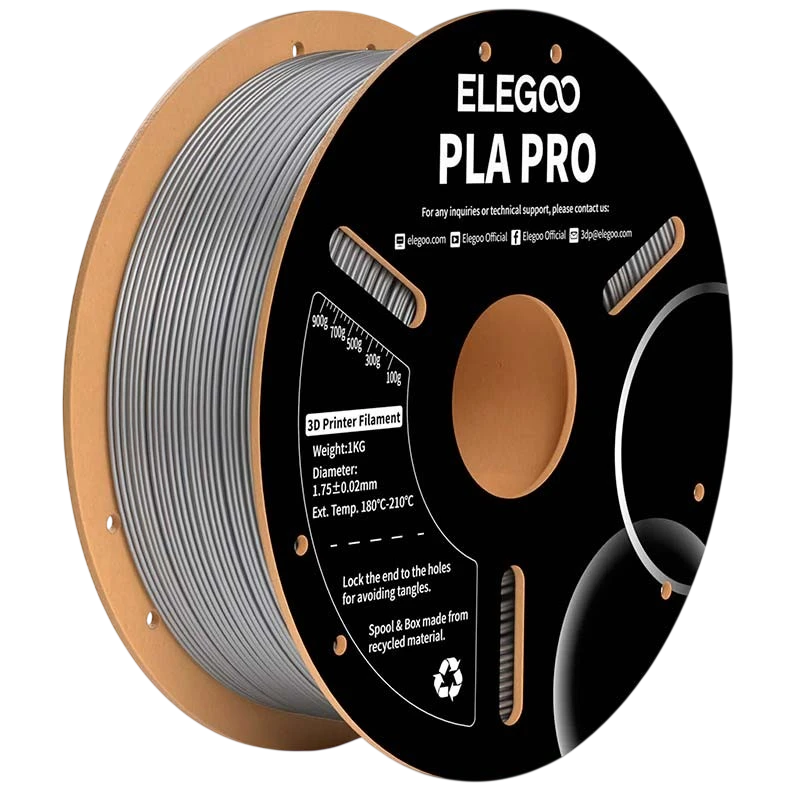 ELEGOO PLA PRO Argent pour Imprimantes 3D FDM - Filament 1.75mm Bobine de 1kg