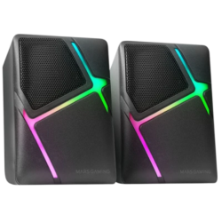 Mars Gaming MS-H Noir 10W lumières LED entrée AUX Enceintes PC