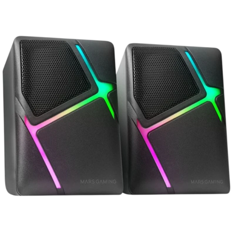 Mars Gaming MS-H Noir 10W lumières LED entrée AUX Enceintes PC