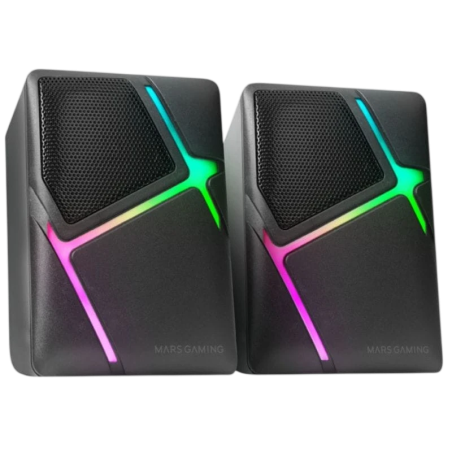 Mars Gaming MS-H Noir 10W lumières LED entrée AUX Enceintes PC