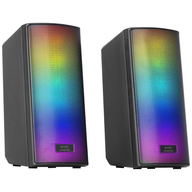 Mars Gaming MSRGB2 15W lumières LED entrée AUX Bluetooth 5.3 Enceintes PC