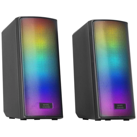 Mars Gaming MSRGB2 15W lumières LED entrée AUX Bluetooth 5.3 Enceintes PC
