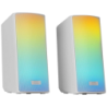 Mars Gaming MSRGB2 Blanc 15W lumières LED entrée AUX Bluetooth 5.3 Enceintes PC