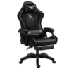 Chaise Gaming PowerGaming avec haut-parleur Bluetooth et massage + repose-pieds noir