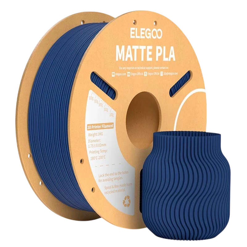 ELEGOO PLA MATTE Bleu Marine Mat pour Imprimantes 3D FDM - Filament 1.75mm Bobine de 1kg
