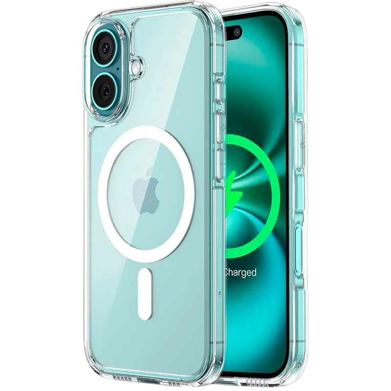 Coque Magsafe Compatible pour iPhone 16 6.1’’ Transparent