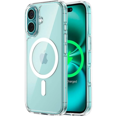 Coque Magsafe Compatible pour iPhone 16 Plus 6.7’’ Transparent