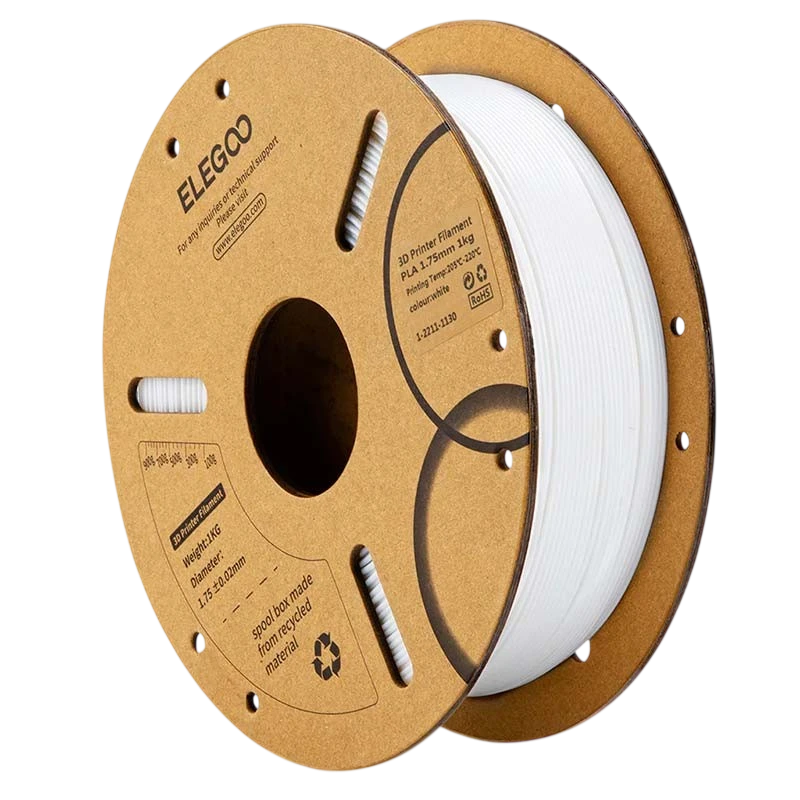 ELEGOO PLA Blanc pour Imprimantes 3D FDM - Filament 1.75mm Bobine de 1kg