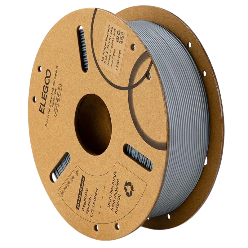 ELEGOO PLA Gris pour Imprimantes 3D FDM - Filament 1.75mm Bobine de 1kg