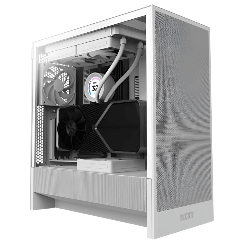 NZXT H5 FLOW (2024) Blanc Midi Tower verre trempé Boîtier PC