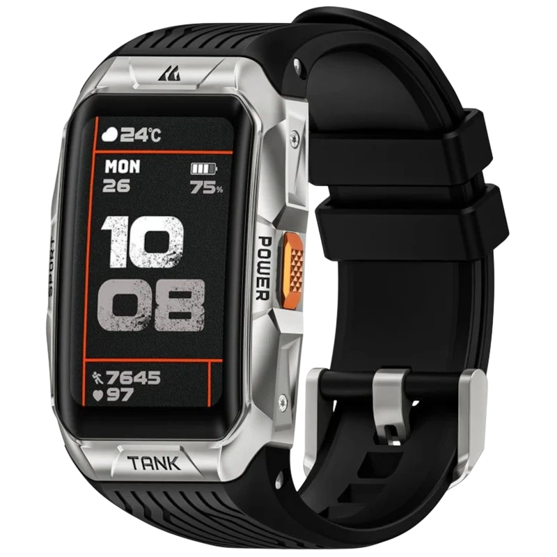 KOSPET Tank X2 Ultra Argent 1,64 pouces AMOLED GPS 3 jours +170 sports 5ATM IP69K Smartwatch