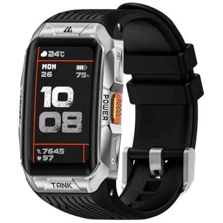 KOSPET Tank X2 Ultra Argent 1,64 pouces AMOLED GPS 3 jours +170 sports 5ATM IP69K Smartwatch
