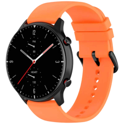 Bracelet en silicone Universal 22mm Orange pour Smartwatch Xiaomi/Amazfit/Samsung/Huawei/Realme/Ticwatch