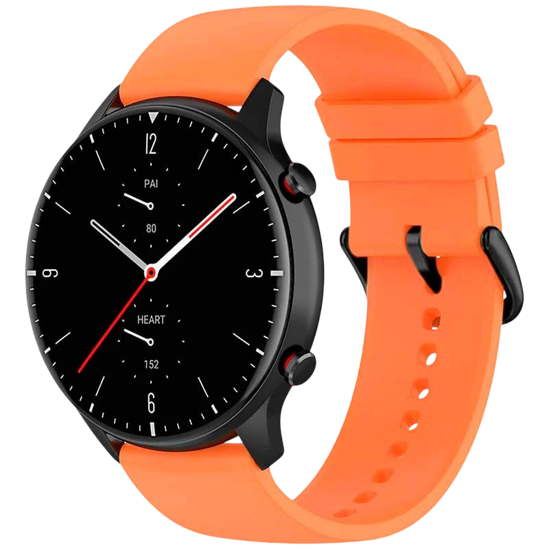 Bracelet en silicone Universal 22mm Orange pour Smartwatch Xiaomi/Amazfit/Samsung/Huawei/Realme/Ticwatch