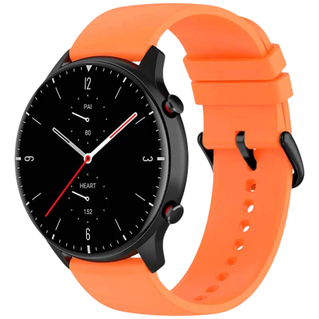 Bracelet en silicone Universal 22mm Orange pour Smartwatch Xiaomi/Amazfit/Samsung/Huawei/Realme/Ticwatch
