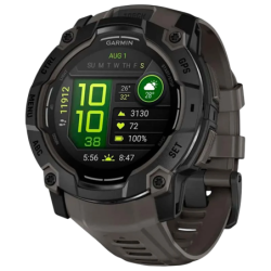 Garmin Instinct 3 50 mm Noir Bracelet Carbone 1,3 pouces AMOLED GPS 24 jours 10ATM Smartwatch