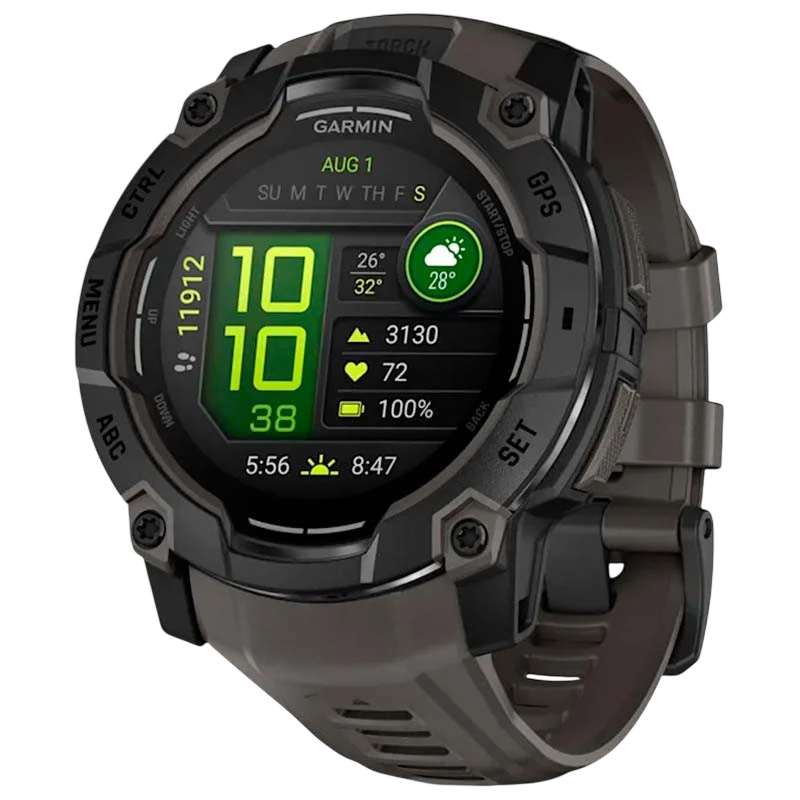 Garmin Instinct 3 50 mm Noir Bracelet Carbone 1,3 pouces AMOLED GPS 24 jours 10ATM Smartwatch