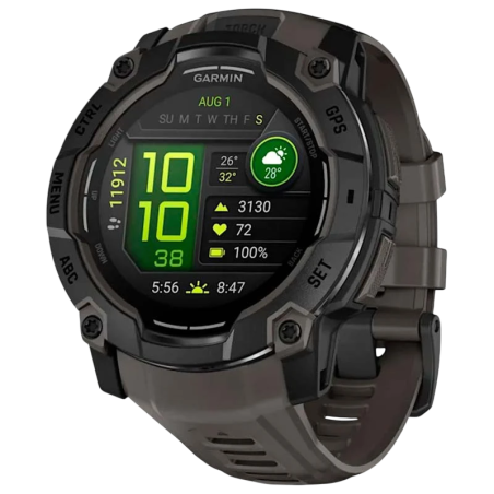 Garmin Instinct 3 50 mm Noir Bracelet Carbone 1,3 pouces AMOLED GPS 24 jours 10ATM Smartwatch
