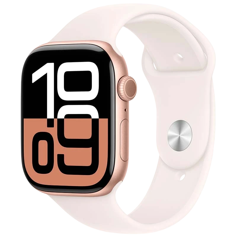 Apple Watch Series 10 GPS 46 mm Aluminium Or rose avec Bracelet Sport M/L