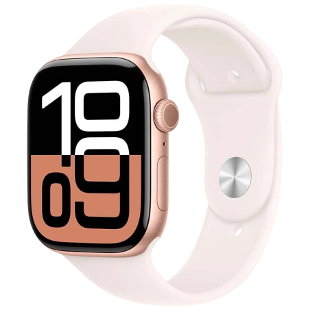 Apple Watch Series 10 GPS 46 mm Aluminium Or rose avec Bracelet Sport M/L