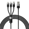 Baseus StarSpeed Series Black - Câble USB 3-en-1 USB-C/Micro/Eclair