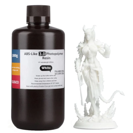 ELEGOO Résine ABS V3.0 Blanc Pour Imprimantes 3D Résine LCD - 1KG