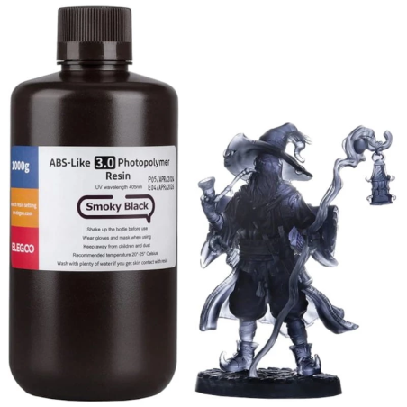 ELEGOO Résine ABS V3.0 Noire Fumé Pour Imprimantes 3D Résine LCD - 1KG