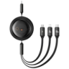 Baseus Free2Draw Noir - Câble USB-C 3-en-1 USB-C/éclairage/micro USB-C 1,1m