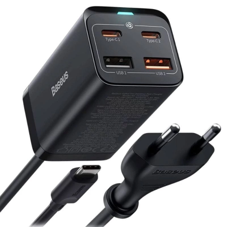 Baseus GaN3 Pro  Quick Charger 65W 2xUSB-A 2xUSB-C - Chargeur