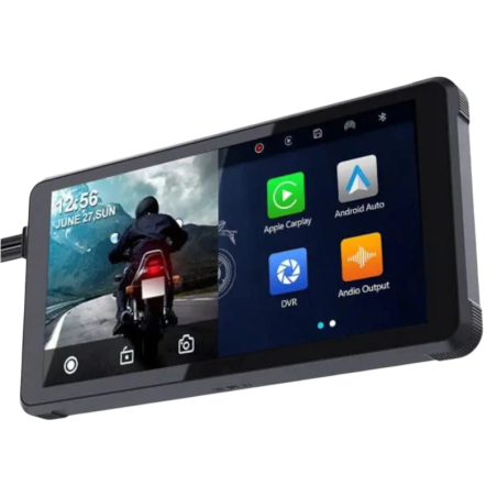 GoFuture F85 CarPlay/Android Auto Système multimédia et d'enregistrement pour motos