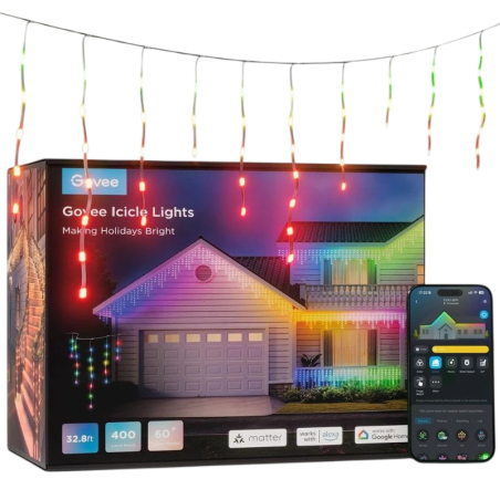 Govee H70D1 Icicle Lights WiFi Matter Bluetooth compatible avec Alexa et Google Éclairage LED