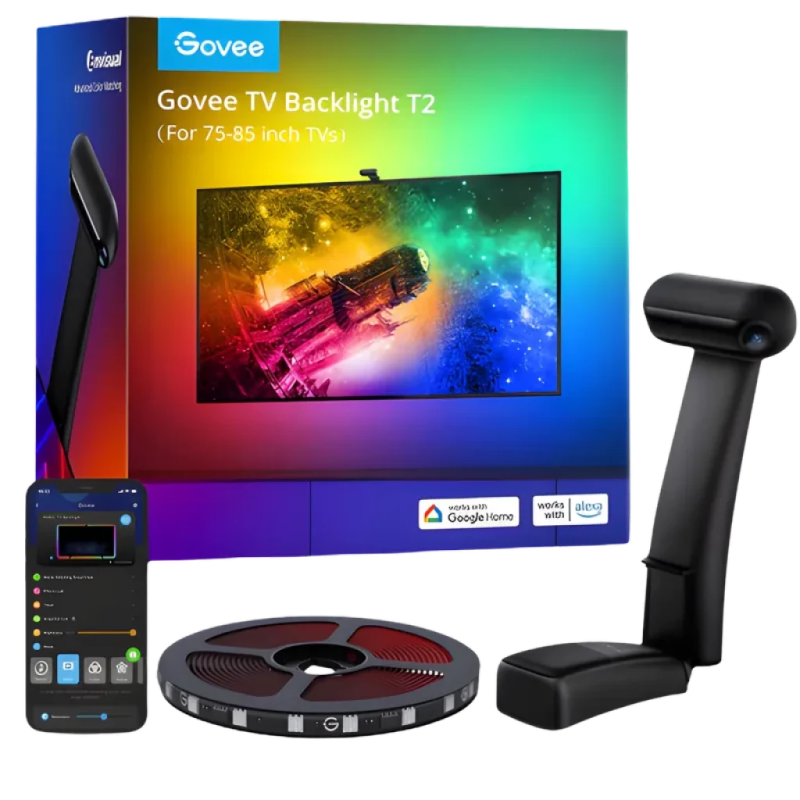 Govee H605C Backlight T2 pour TV WiFi Bluetooth RGBIC compatible avec Google Bande LED