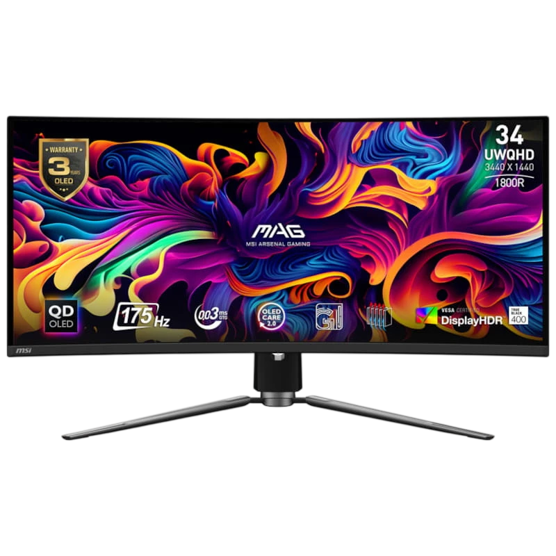 MSI MAG 341CQPDE 34 pouces 2K QD-OLED 175Hz 3ms incurvé UltraWide Écran