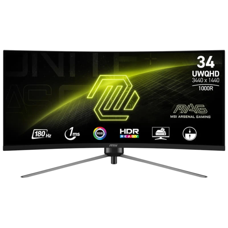 MSI MAG 345CQR 34 pouces 2K VA 180Hz 1ms FreeSync Premium incurvé UltraWide Écran